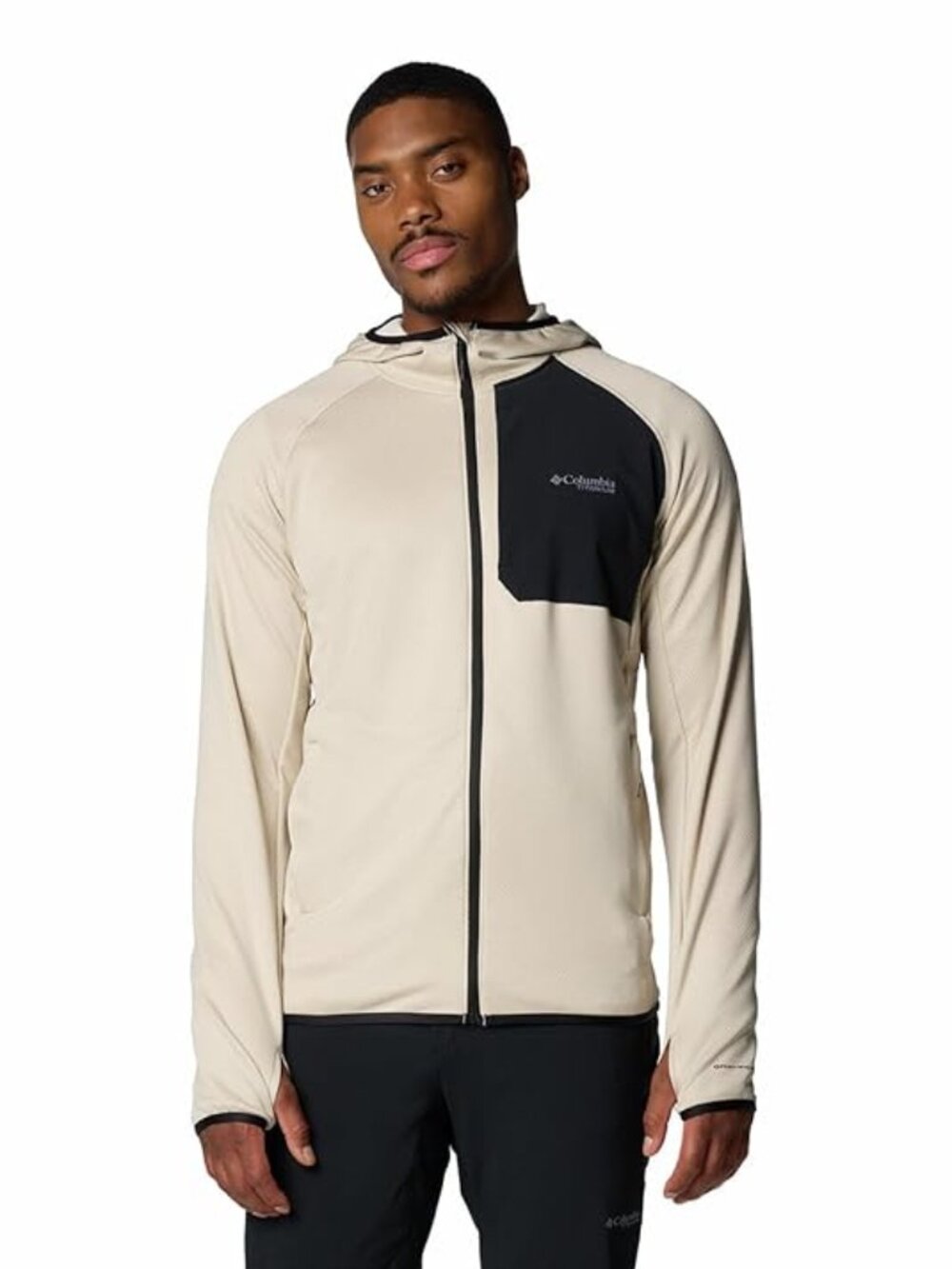 Columbia Men's Beige Titanium Triple Canyon Grid Fleece Hooded Utility Jacket L